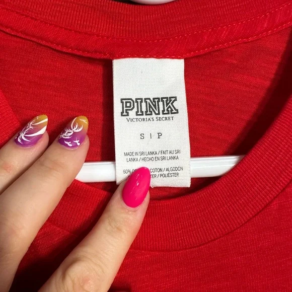 PINK Victoria's Secret Red and Gold Graphic Tee - Picture 4 of 8